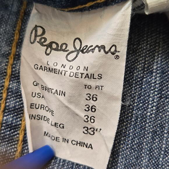 Vtg PJL Industries UK W11 Jeans Size 36x33 Medium Wash Blue Denim Baggy Fit - Picture 7 of 14